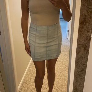 Size 12 light wash denim mini skirt